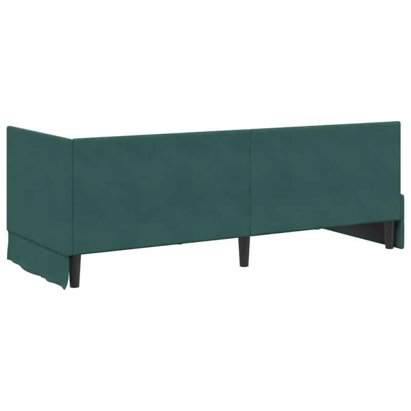 Kampinė lovos konstrukcija Tamsiai žalia 80 cm x 200 cm Aksomas