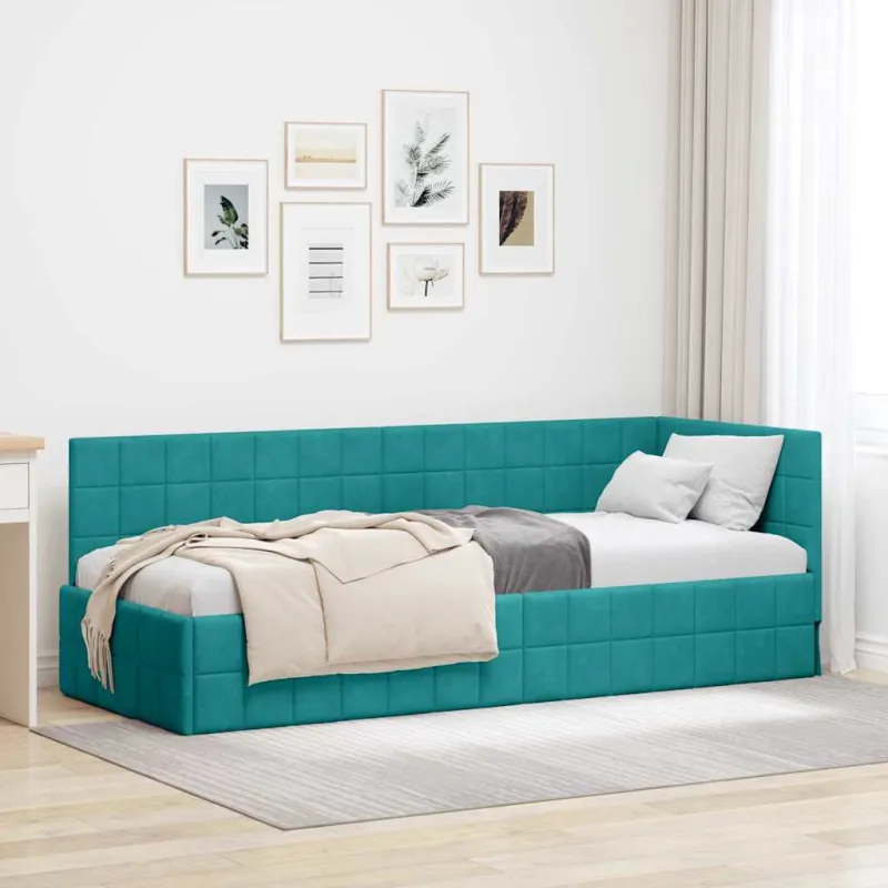 Kampinė lovos konstrukcija Turkio 80 cm x 200 cm Aksomas
