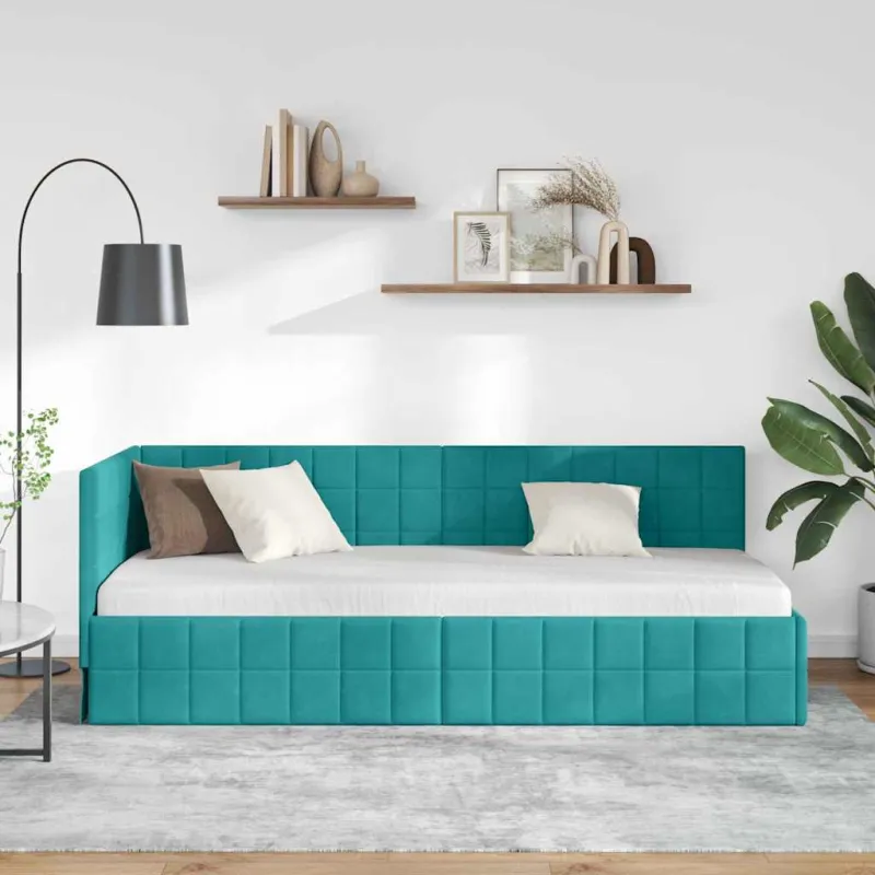 Kampinė lovos konstrukcija Turkio 80 cm x 200 cm Aksomas
