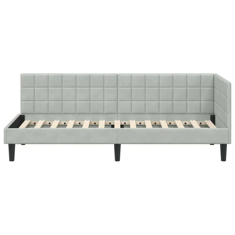 Kampinė lovos konstrukcija Šviesiai pilka 80 cm x 200 cm