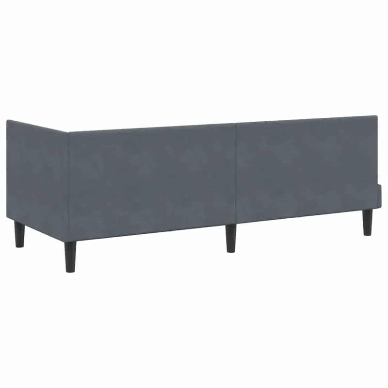 Kampinė lovos konstrukcija Tamsiai pilka 80 cm x 200 cm Aksomas