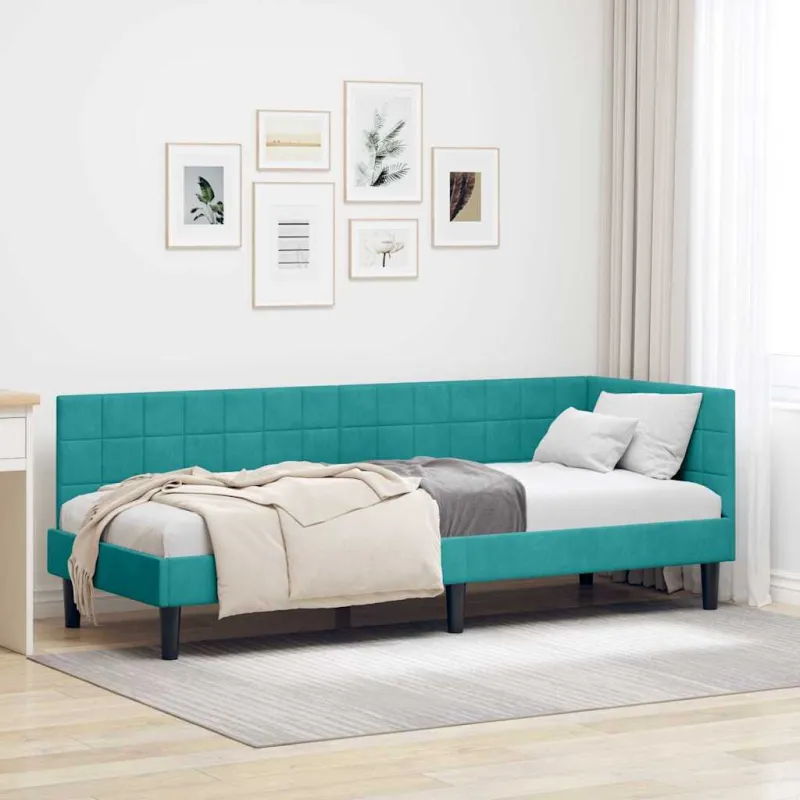 Kampinė lovos konstrukcija Turkio 80 cm x 200 cm Aksomas
