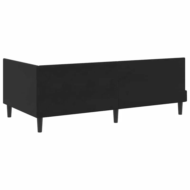 Kampinė lovos konstrukcija Juoda 100 cm x 200 cm Aksomas