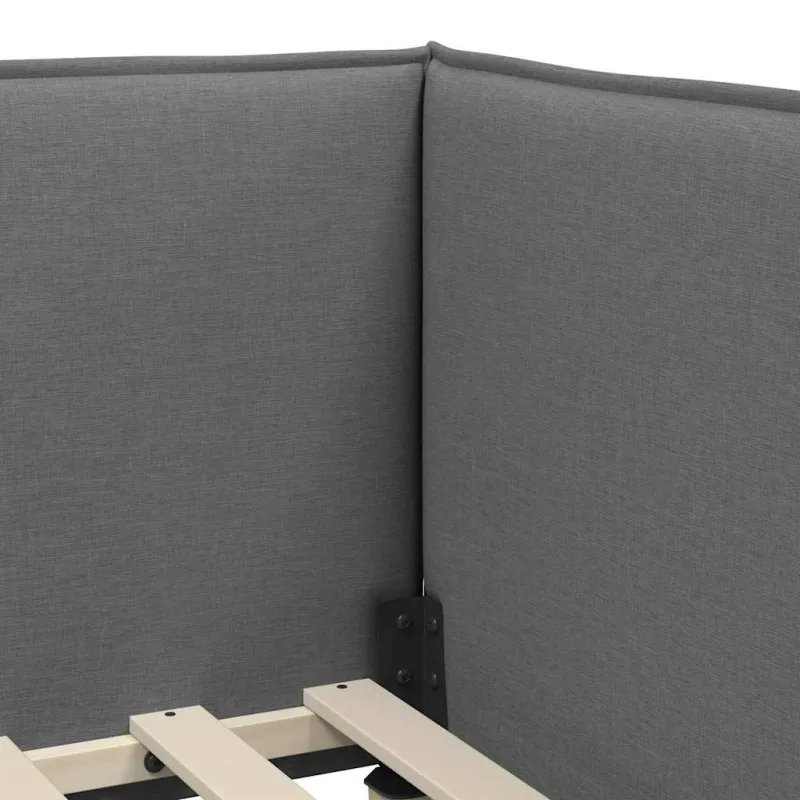 Kampinė lovos konstrukcija Tamsiai pilka 80 x 200 cm audinys