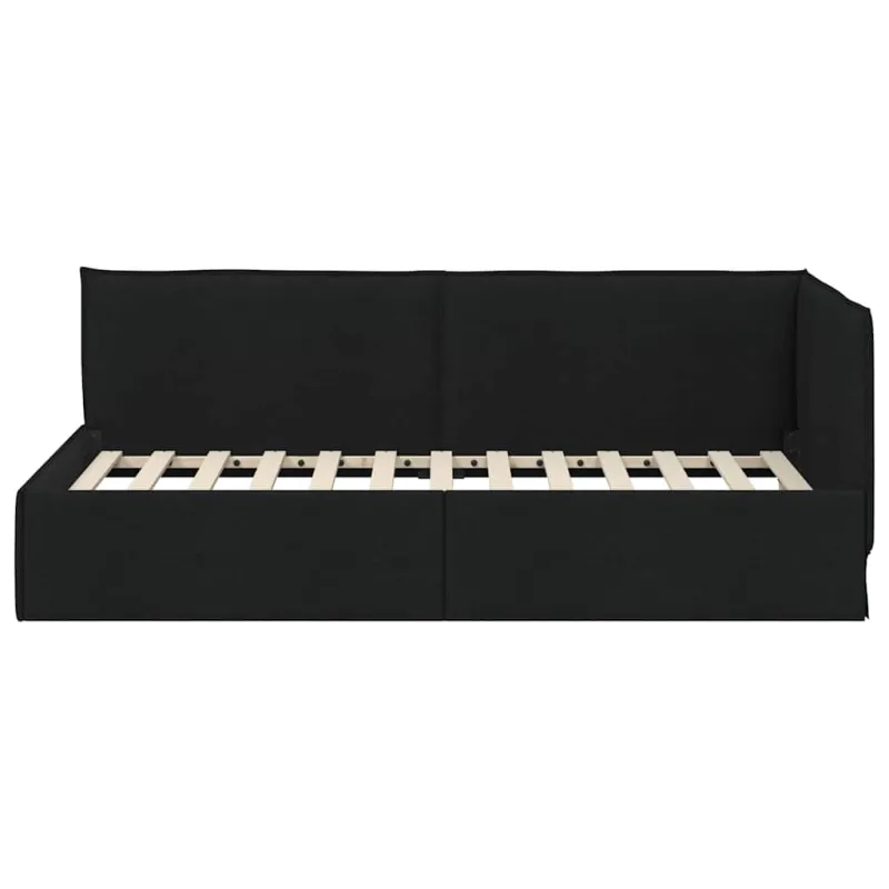 Kampinė lovos konstrukcija Juodas 90 x 200 cm audinys