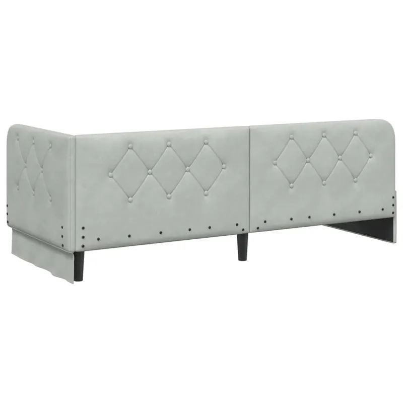 Kampinė lovos konstrukcija Šviesiai pilka 80 x 200 cm Aksomas