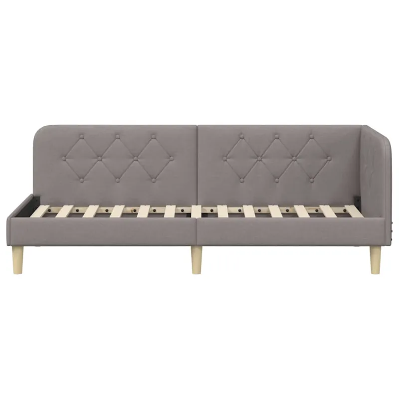 Kampinė lovos konstrukcija Taupe 80 x 200 cm audinys