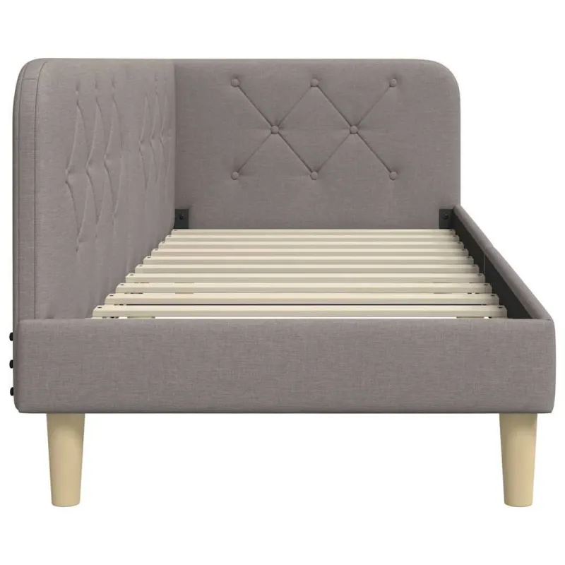 Kampinė lovos konstrukcija Taupe 80 x 200 cm audinys