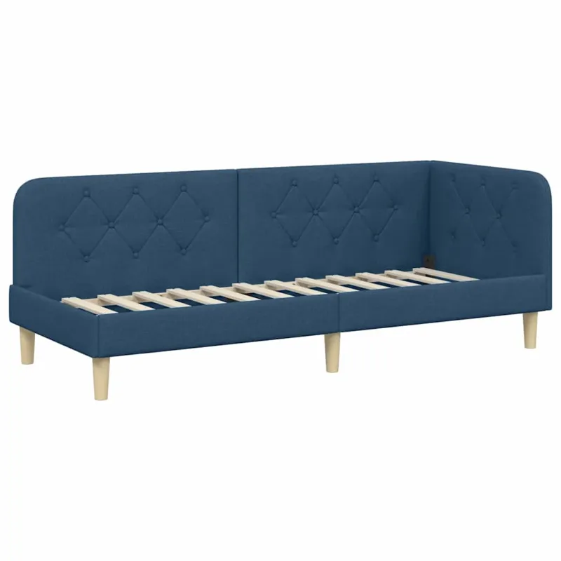 Kampinė lovos konstrukcija Mėlyna 80 x 200 cm audinys