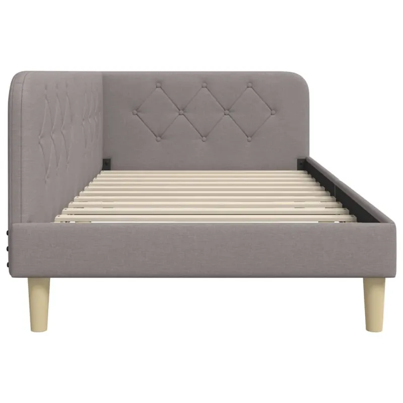 Kampinė lovos konstrukcija Taupe 90 x 190 cm audinys