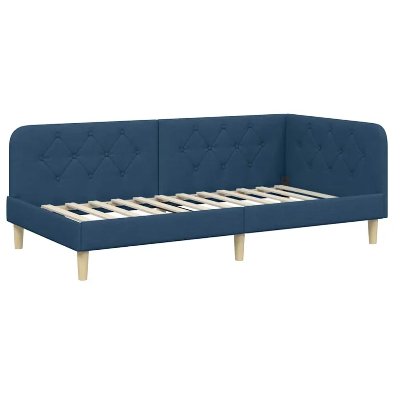 Kampinė lovos konstrukcija Mėlyna 100 x 200 cm audinys