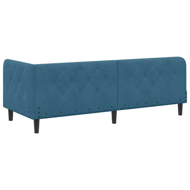 Kampinė lovos konstrukcija Mėlyna 80 x 200 cm Aksomas
