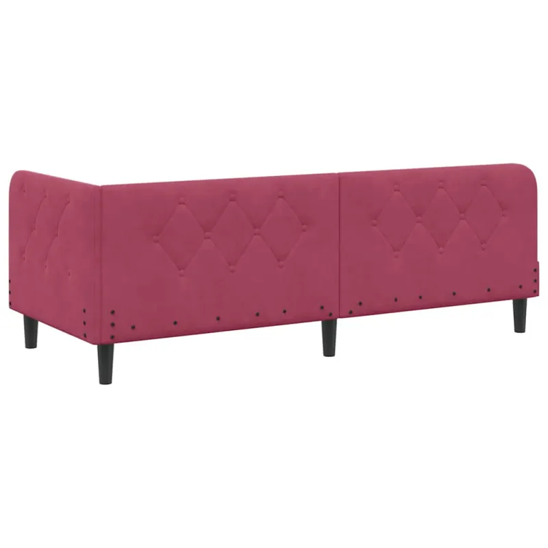 Kampinė lovos konstrukcija Vyno raudona 80 x 200 cm Aksomas