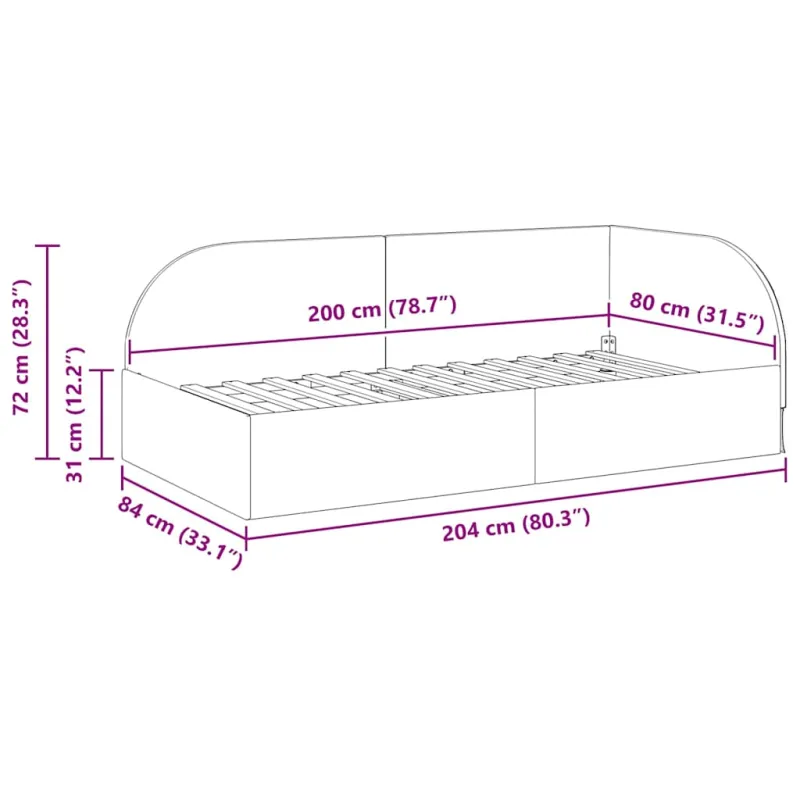 Kampinė lovos konstrukcija Tamsiai žalia 80 cm x 200 cm Aksomas