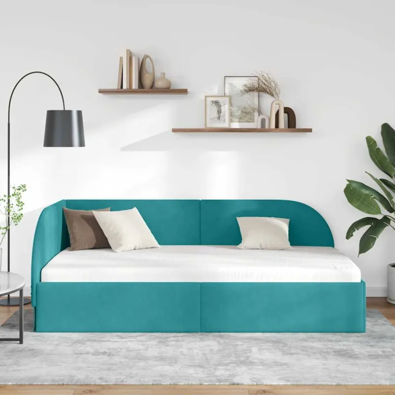 Kampinė lovos konstrukcija Turkio 80 cm x 200 cm Aksomas