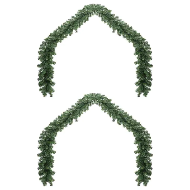 Kalėdinė girlanda 2 pcs Žalia 20 m PVC