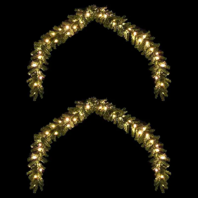 Kalėdinė girlanda su 600 LED 2 pcs Žalia PVC