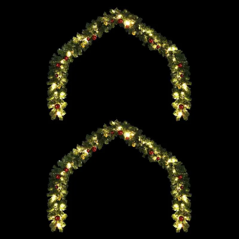 Kalėdinė girlanda su 600 LED 2 pcs Žalia PVC