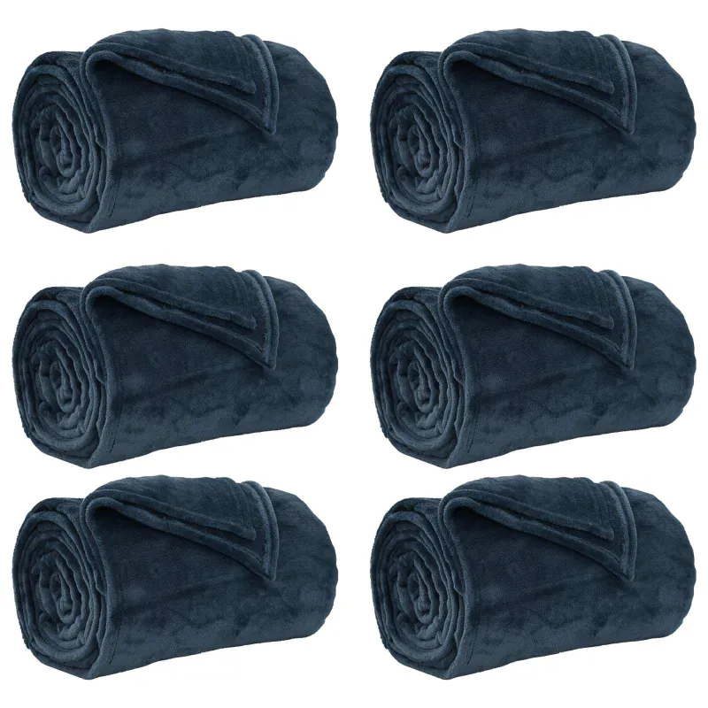 Mesti antklodės 6 pcs Jūrinė mėlyna 240 x 270 cm Flysas