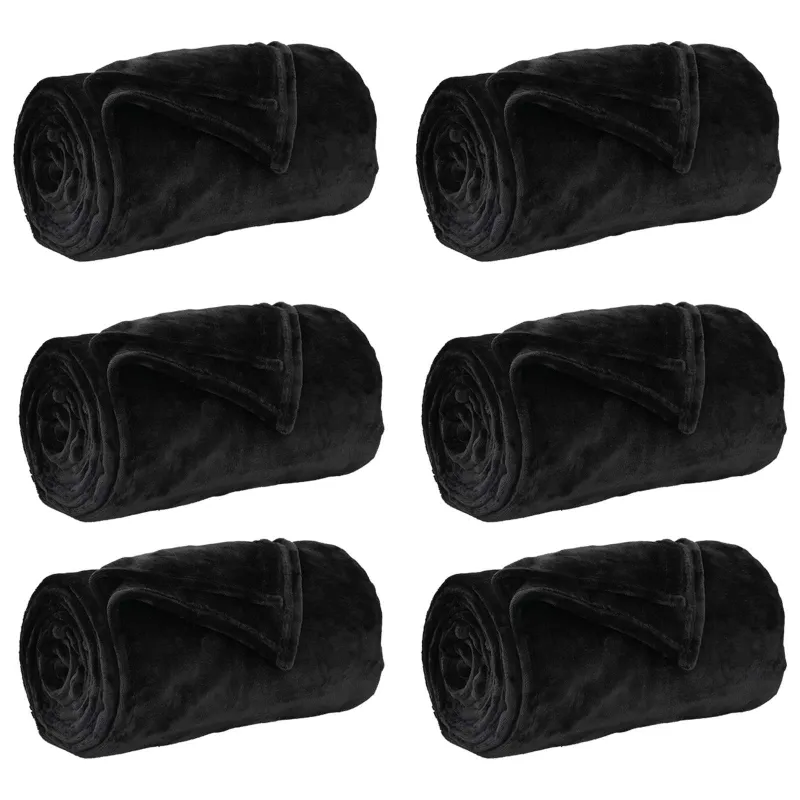 Mesti antklodės 6 pcs Juoda 130 x 150 cm Flysas