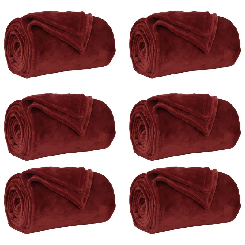 Mesti antklodės 6 pcs Bordo raudona 150 x 200 cm Flysas