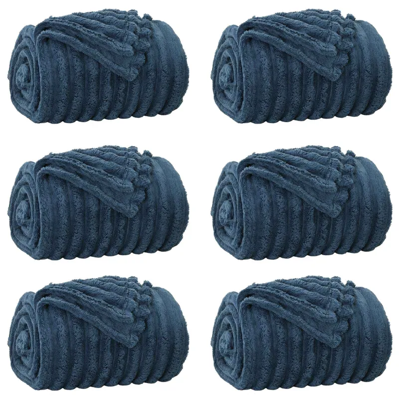 Mesti antklodės 6 pcs Jūrinė mėlyna 150 x 130 cm Flysas