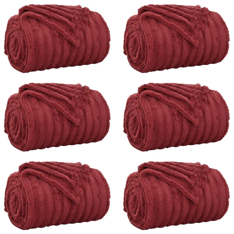 Mesti antklodės 6 pcs Bordo raudona 150 x 130 cm Flysas