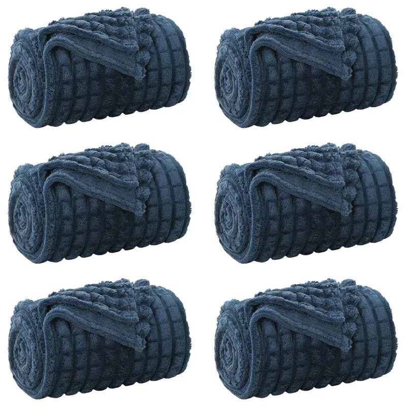 Mesti antklodės 6 pcs Jūrinė mėlyna 200 x 150 cm Flysas