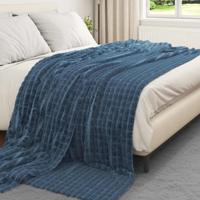 Mesti antklodės 6 pcs Jūrinė mėlyna 240 x 220 cm Flysas