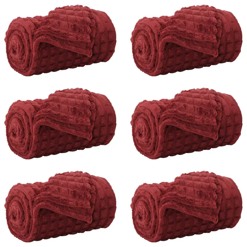 Mesti antklodės 6 pcs Bordo raudona 200 x 150 cm Flysas