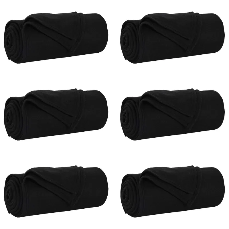 Mesti antklodės 6 pcs Juoda 170 x 130 cm Flysas