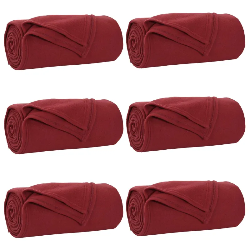 Mesti antklodės 6 pcs Bordo raudona 200 x 150 cm Flysas