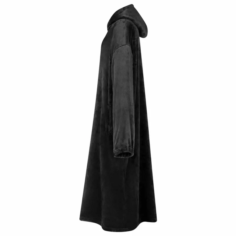 Antklodė-džemperis su gobtuvu Juoda m Flanelė