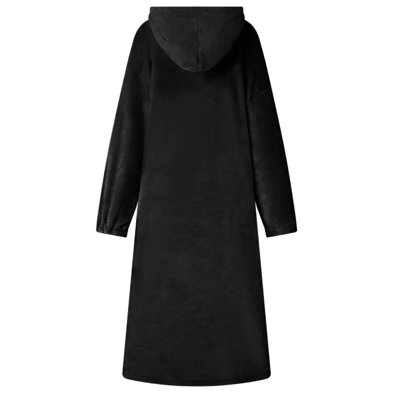 Antklodė-džemperis su gobtuvu Juoda m Flanelė