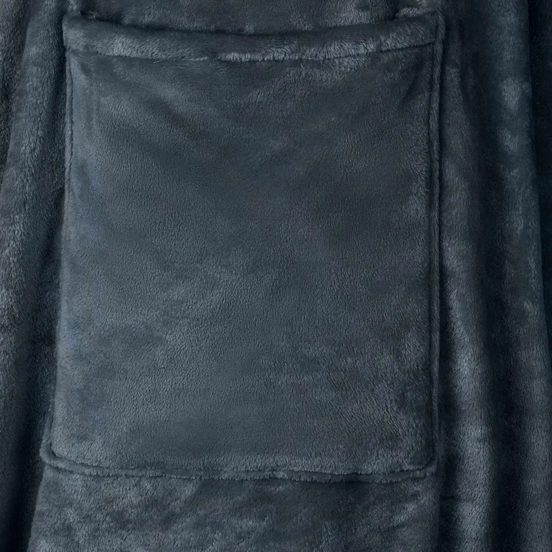 Antklodė-džemperis su gobtuvu Jūrinė mėlyna F Flanelė