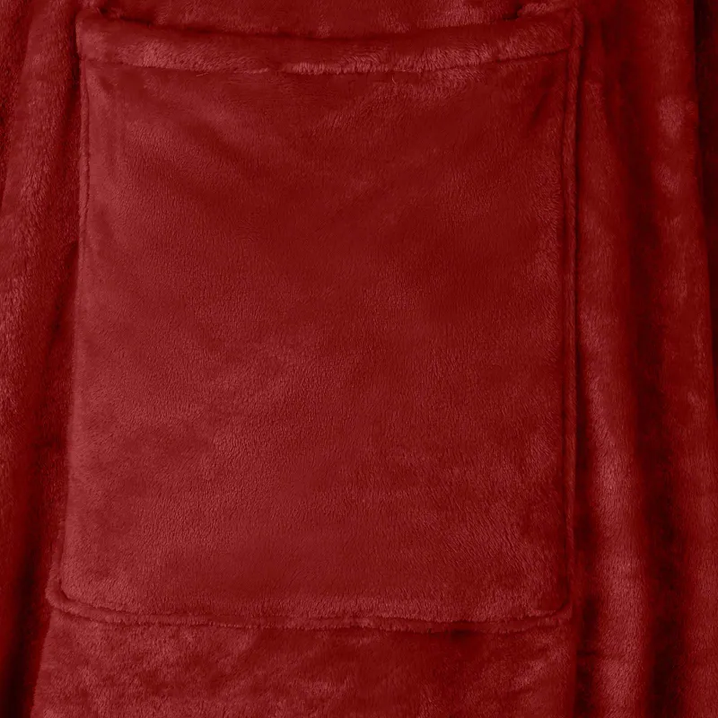 Antklodė-džemperis su gobtuvu Bordo raudona F Flanelė