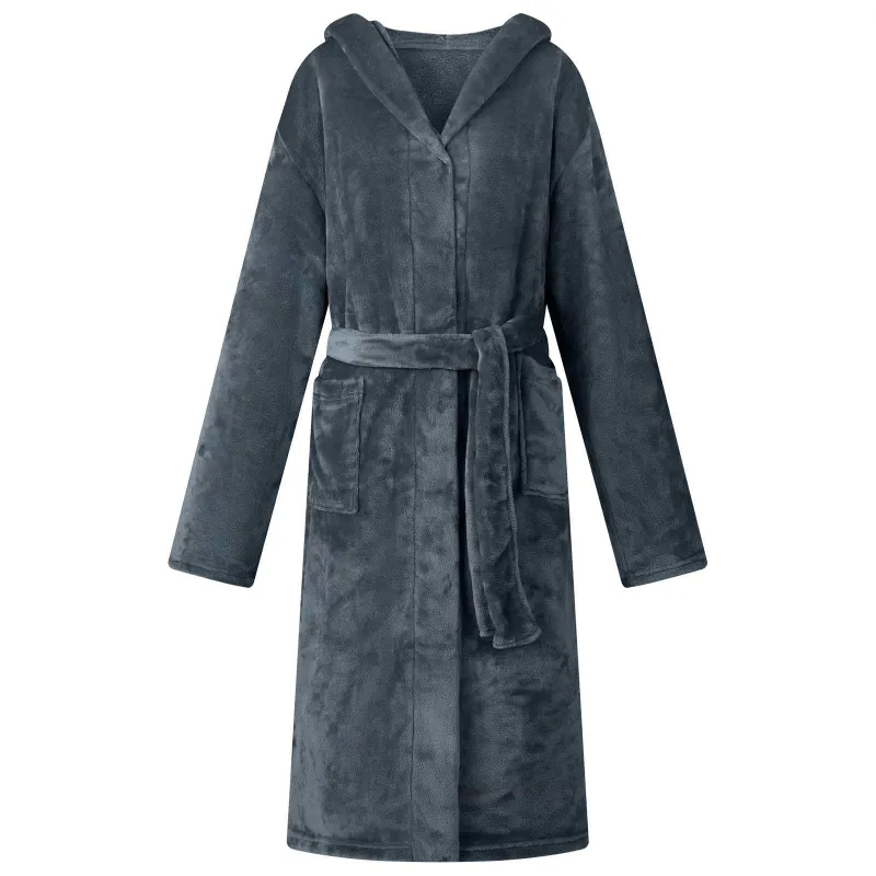 Chalatą su kapucė Jūrinė mėlyna xxxl Flanelė