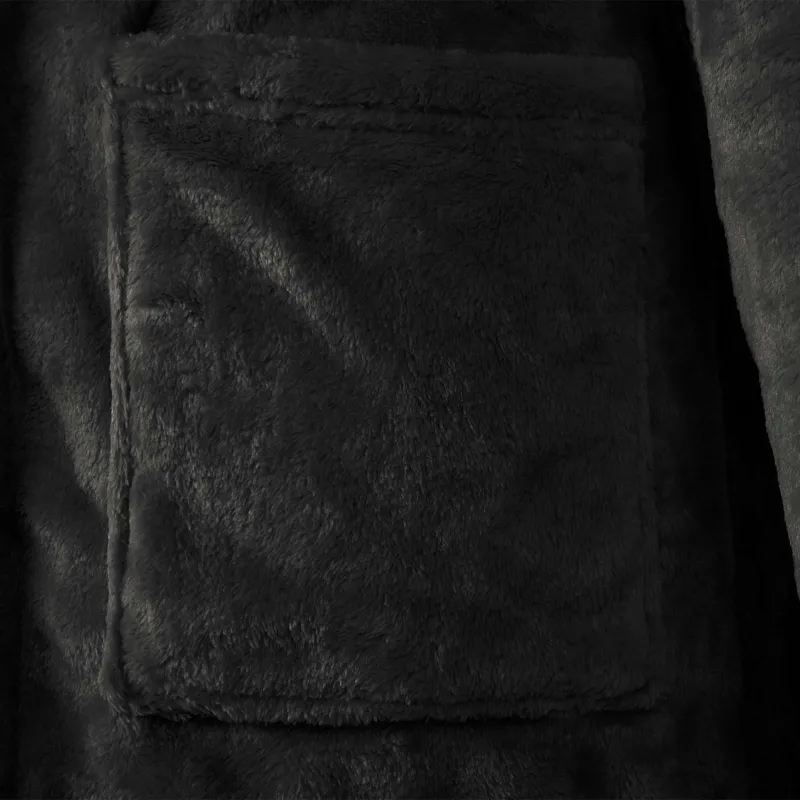 Chalatą su kapucė Juoda xxxl Flanelė