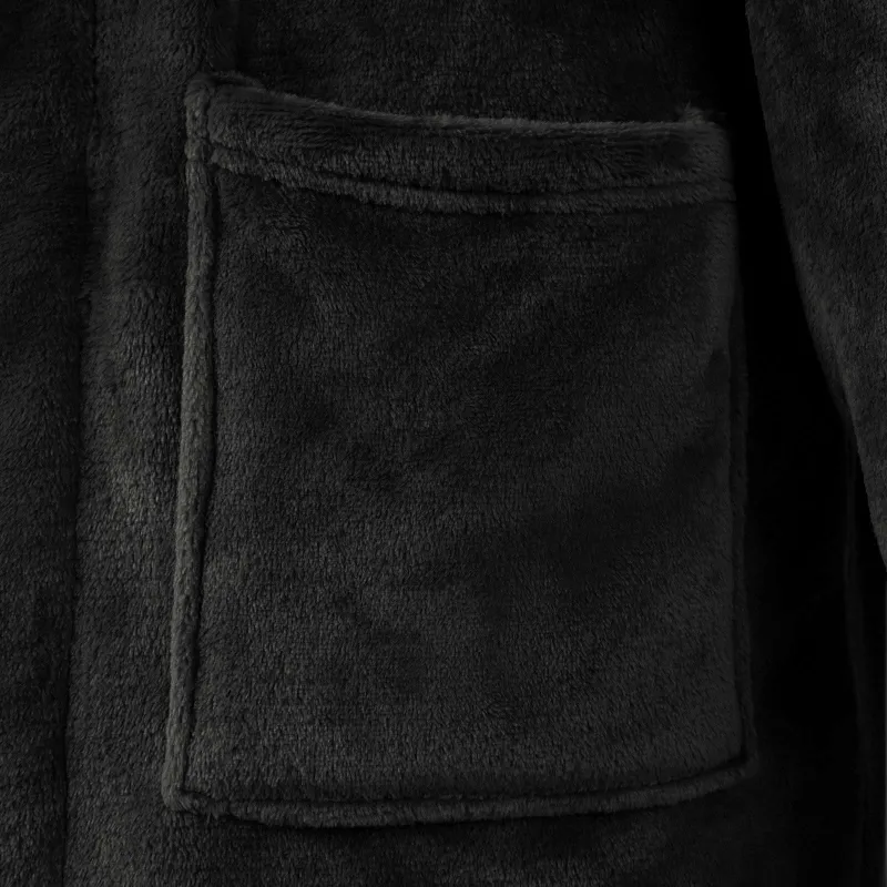 Chalatas be gobtuvo Juoda xxxl Flanelė