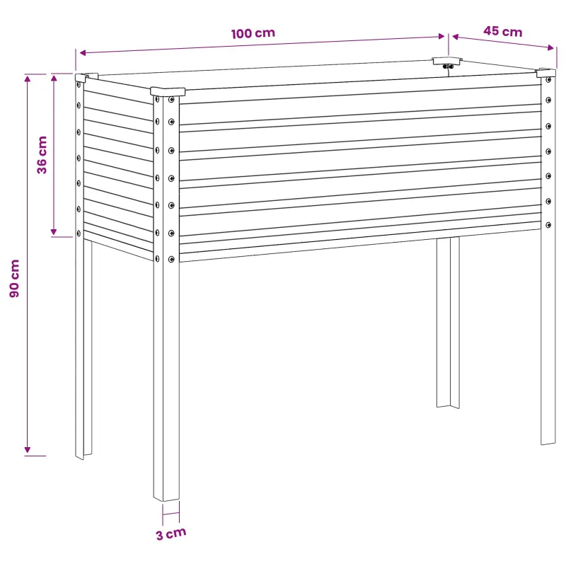 Sodo vazonas Šviesiai rudas 100 x 45 x 90 cm Cinkuota plienas