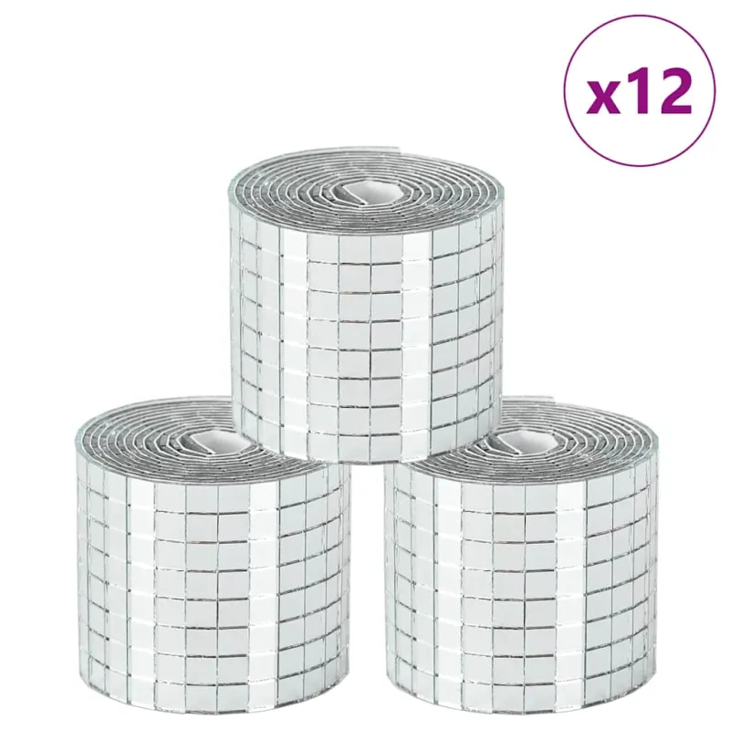 Veidrodis mozaikos plytelė 12 pcs Sidabro 100 x 4 cm Stiklas