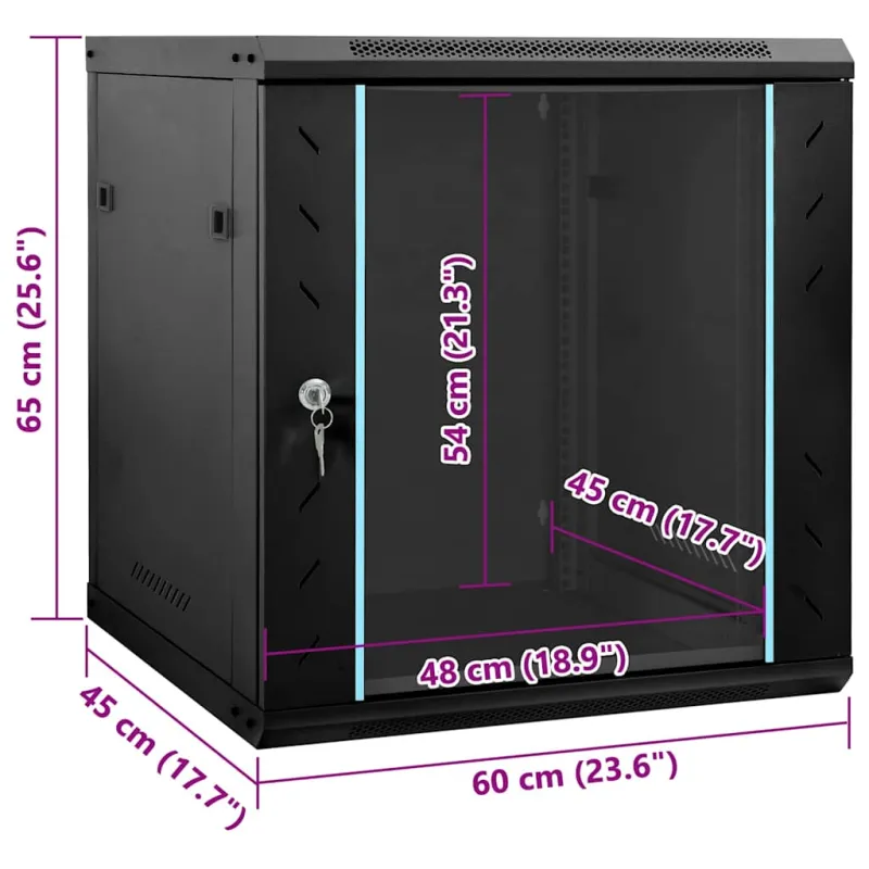 Tinklo spinta su saugykla Juoda 60 x 45 x 65 cm Plienas
