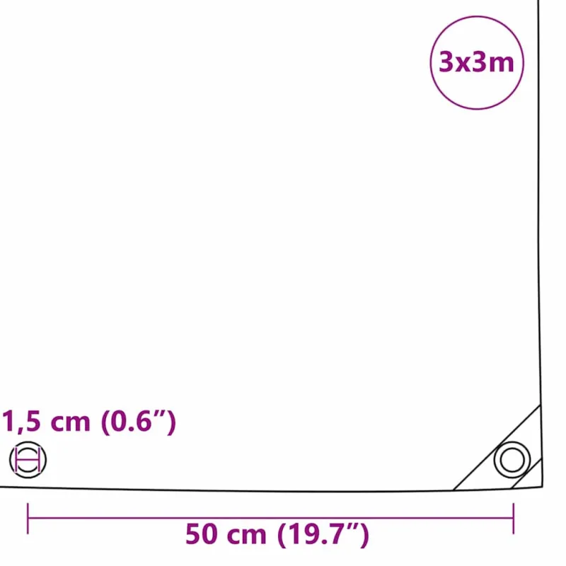 Tentinis audinys 650g / m² Ruda 3 x 3 m Drobė su PVC danga