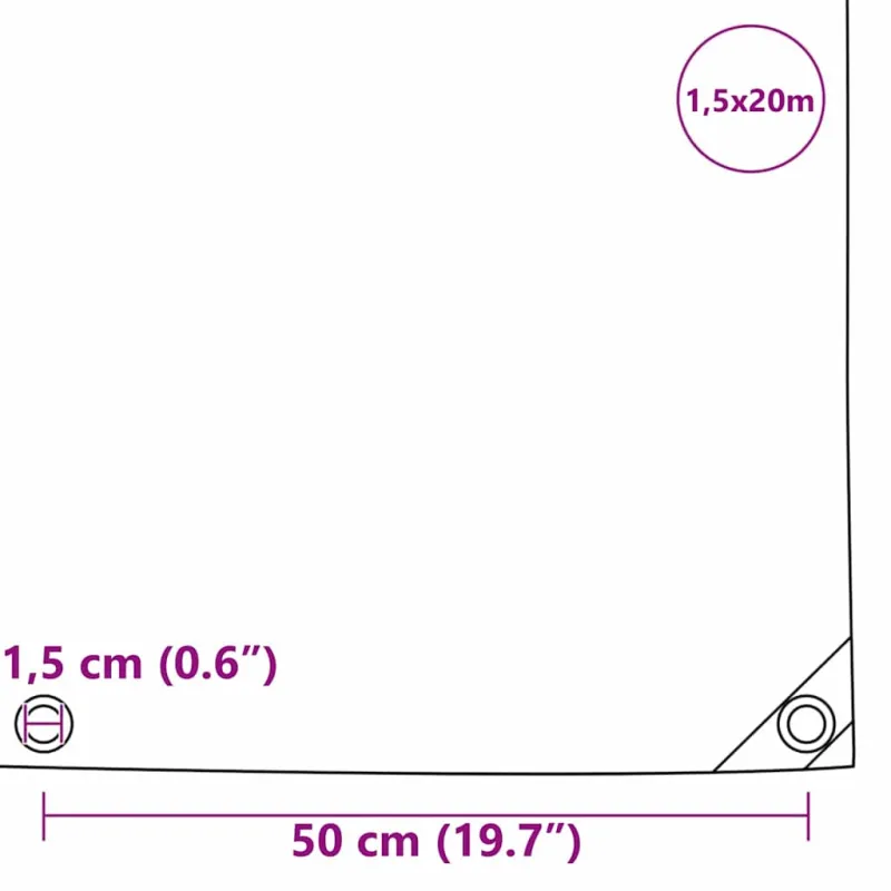Tentinis audinys 650g / m² Ruda 1,5 x 20 m Drobė su PVC danga
