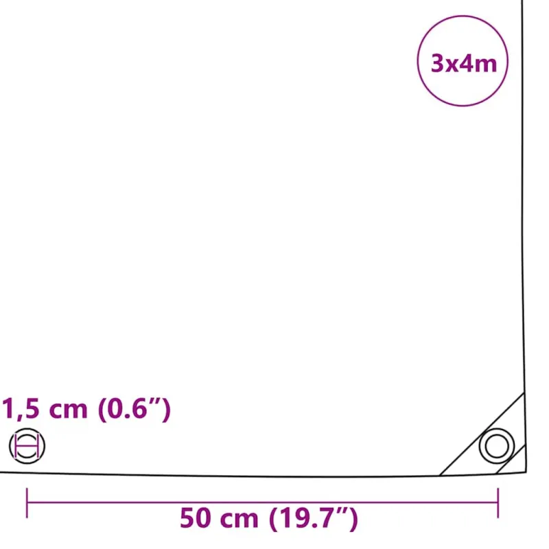 Tentinis audinys 650g / m² Alyvuogių žalia 3 x 4 m