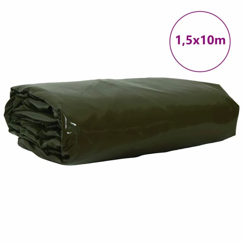 Tentinis audinys 650g / m² Alyvuogių žalia 1,5 x 10 m