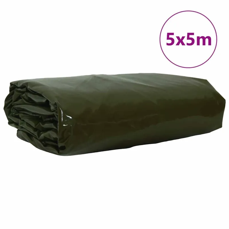 Tentinis audinys 650g / m² Alyvuogių žalia 5 x 5 m