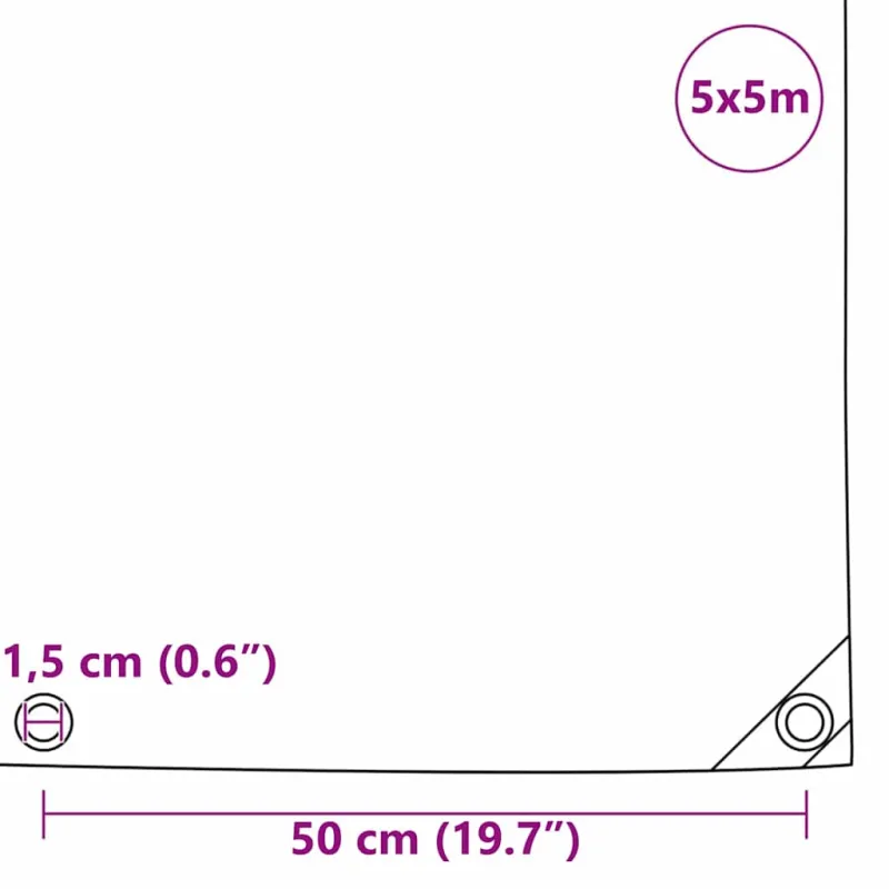 Tentinis audinys 650g / m² Alyvuogių žalia 5 x 5 m