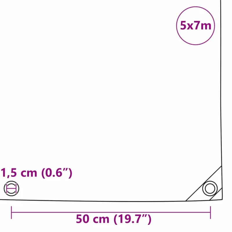 Tentinis audinys 650g / m² Alyvuogių žalia 5 x 7 m