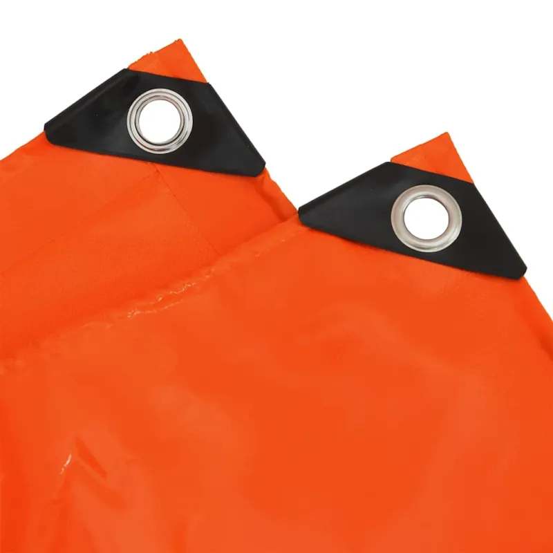 Tentinis audinys 650g / m² Oranžinė 4 x 6 m Drobė su PVC danga